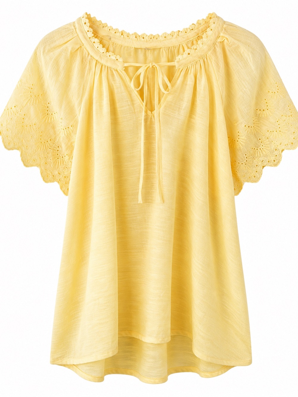 Yellow Eyelet Sleeve Blouse – Size Medium - Picture 2 of 4